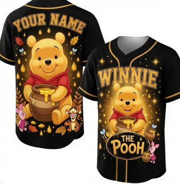Winnie The Pooh Custom Name Baseball Jersey Shirt GINPOOH131