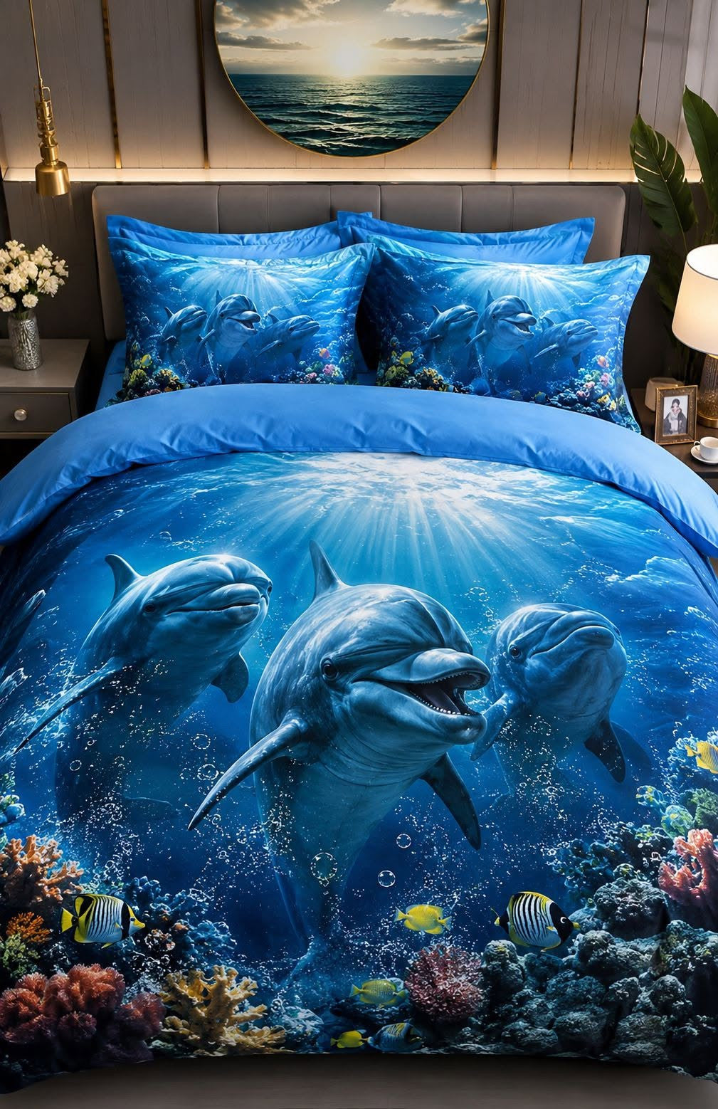 Dolphins- Quilt Bedding Set GINDOP22