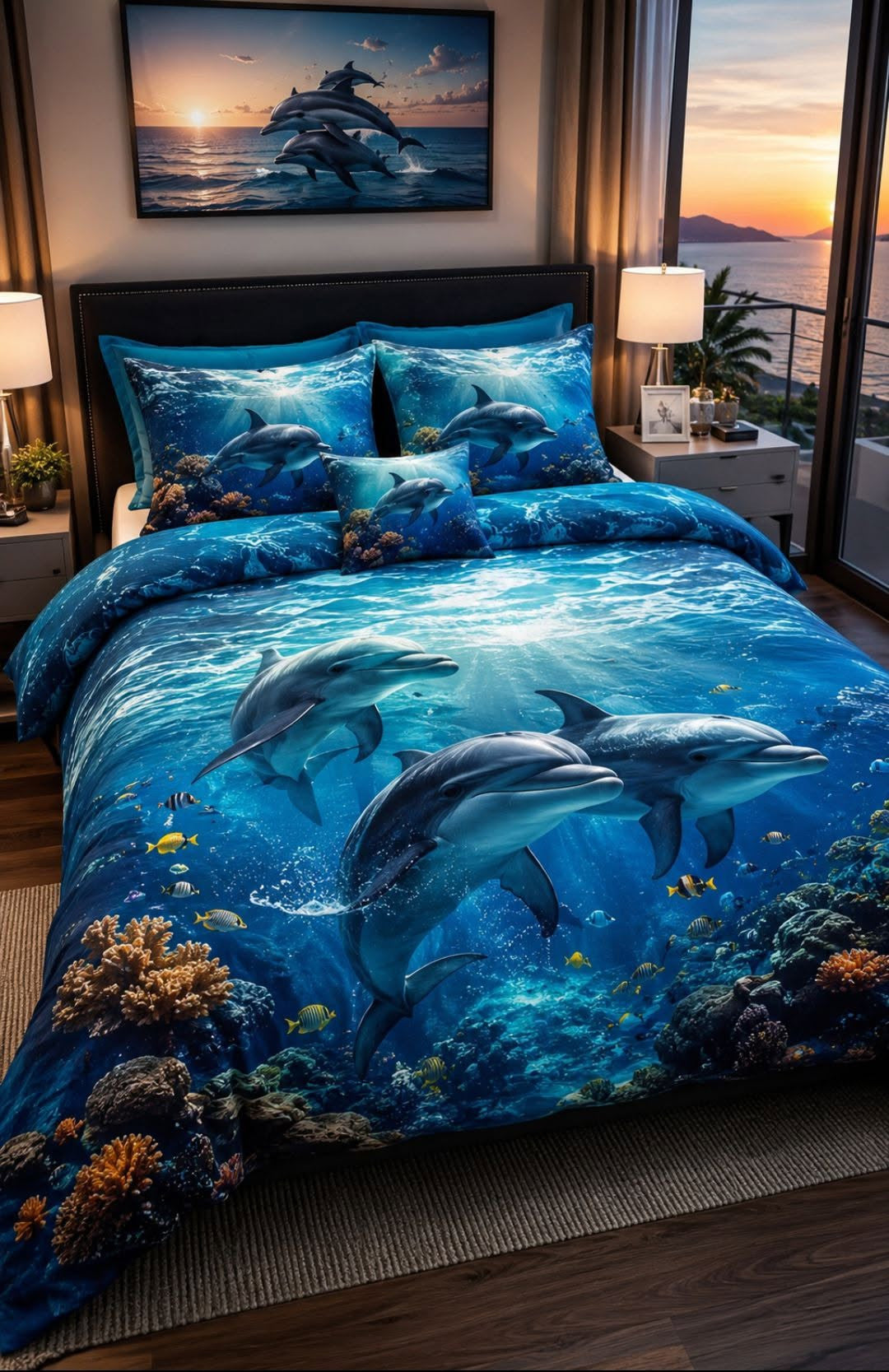 Dolphins- Quilt Bedding Set GINDOP22