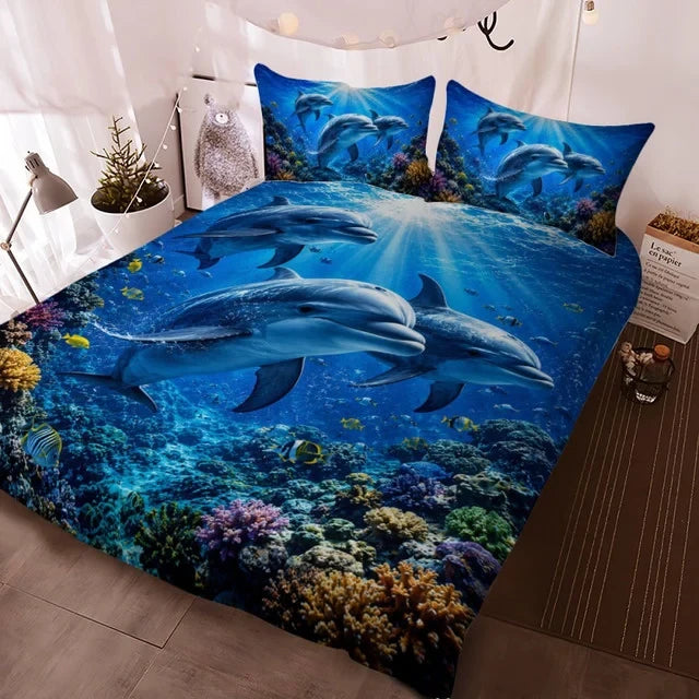 Dolphins- Quilt Bedding Set GINDOP22