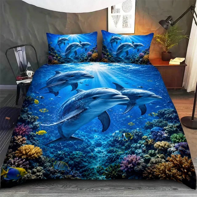 Dolphins- Quilt Bedding Set GINDOP22