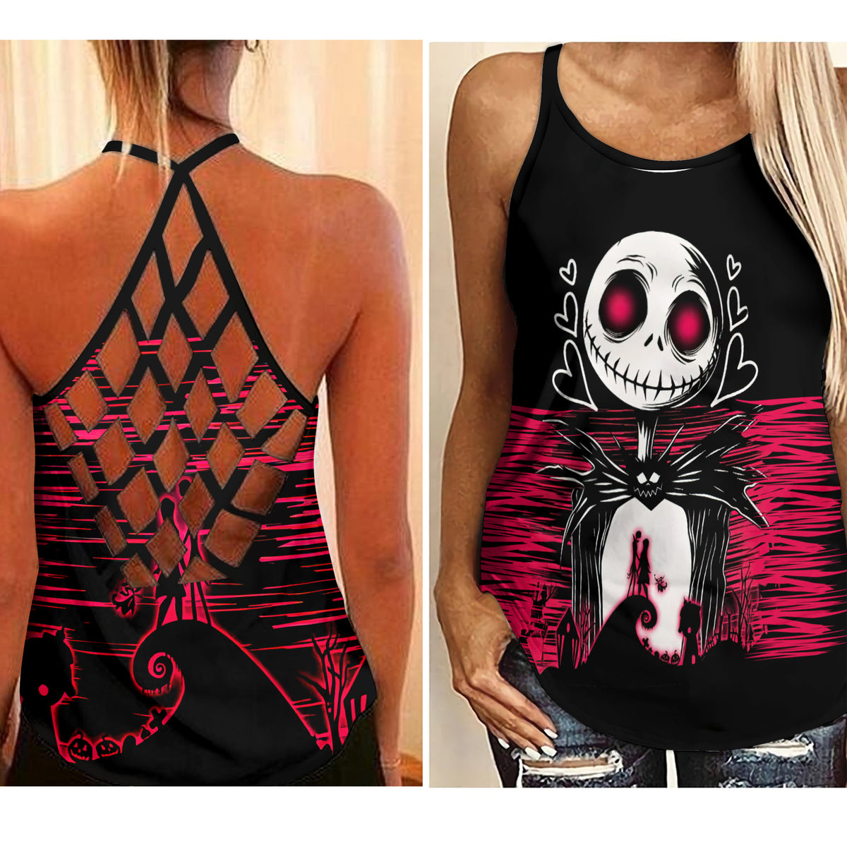 Nightmare Before Christmas - Criss-Cross Tank Top GINNBC1590