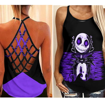 Purple Jack Skellington - Criss-Cross Tank Top GINNBC1636
