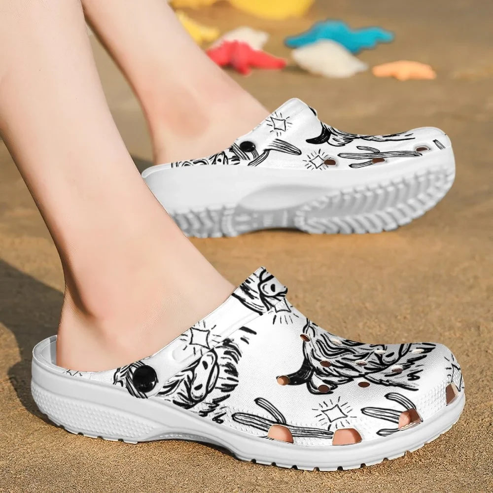 Highland Cow & Cactus - Adult/Kid Casual Clogs GINCOW66
