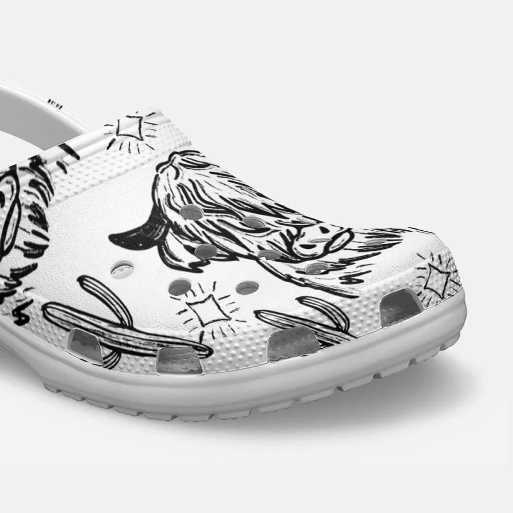 Highland Cow & Cactus - Adult/Kid Casual Clogs GINCOW66