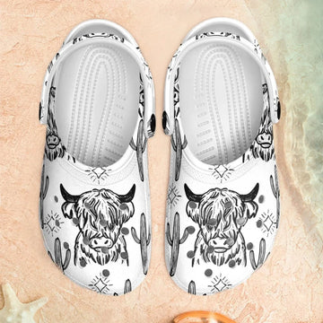 Highland Cow & Cactus - Adult/Kid Casual Clogs GINCOW66
