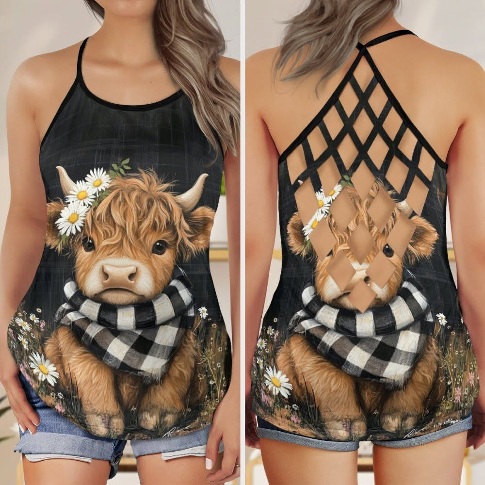 Highland Cow - Criss-Cross Tank Top GINCOW69