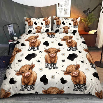 Cute Highland Coos – Elegant Floral Comforter Set GINCOW67