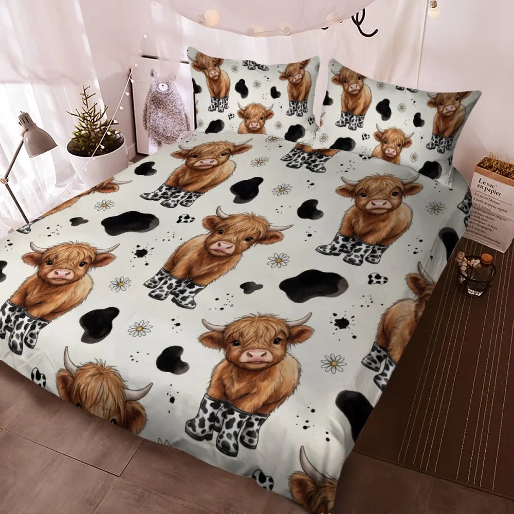Cute Highland Coos – Elegant Floral Comforter Set GINCOW67