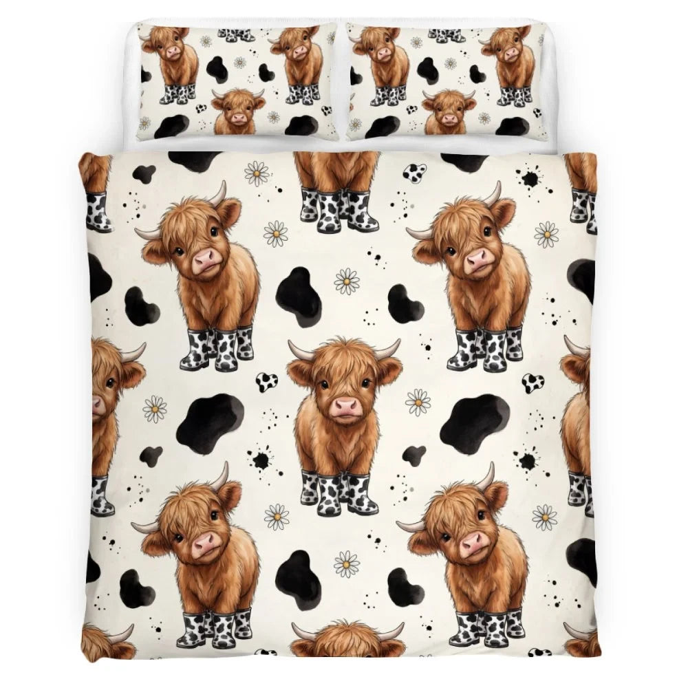 Cute Highland Coos – Elegant Floral Comforter Set GINCOW67