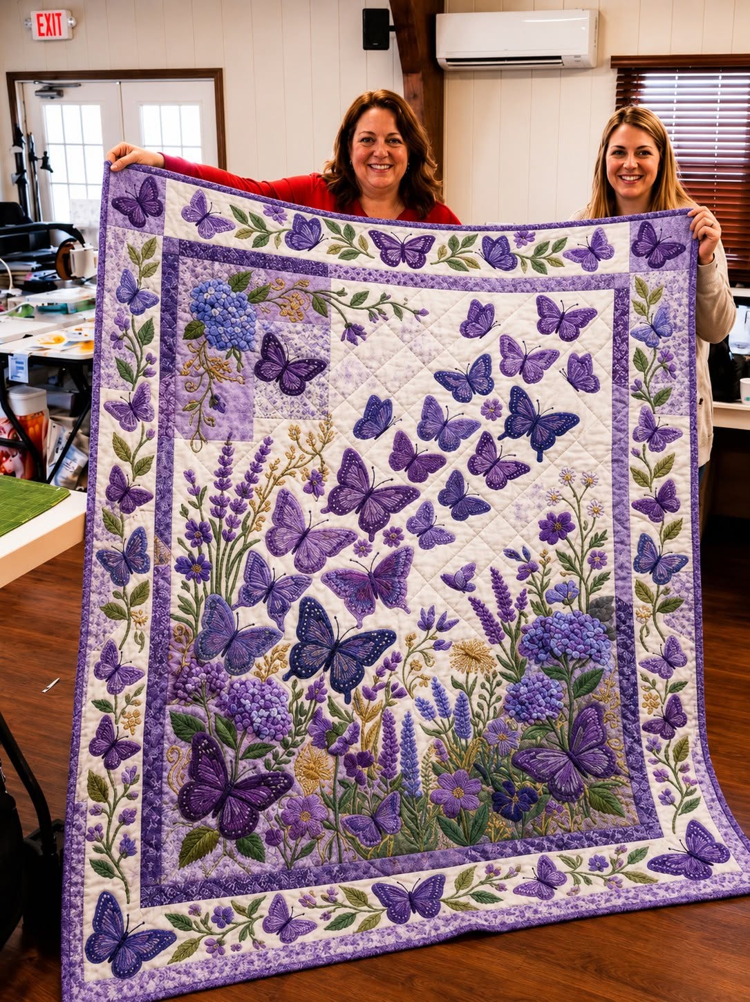 Purple Butterfly Quilt Blanket QLT004