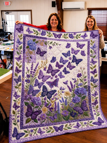 Purple Butterfly Quilt Blanket QLT004