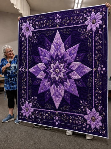 Purple Pattern Quilt Blanket QLT007