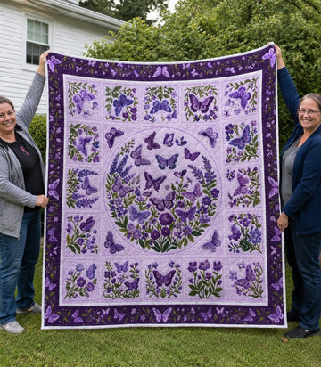 Purple Butterfly Quilt Blanket QLT005