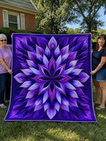 Purple Pattern Quilt Blanket QLT002