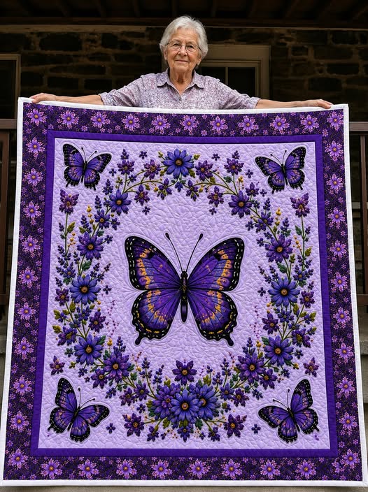 Purple Butterfly Quilt Blanket QLT001